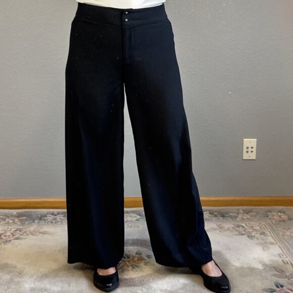 Babette Black Crepe Barrel Lantern Balloon Wide Leg Pants Size S Lagenlook - Picture 1 of 8